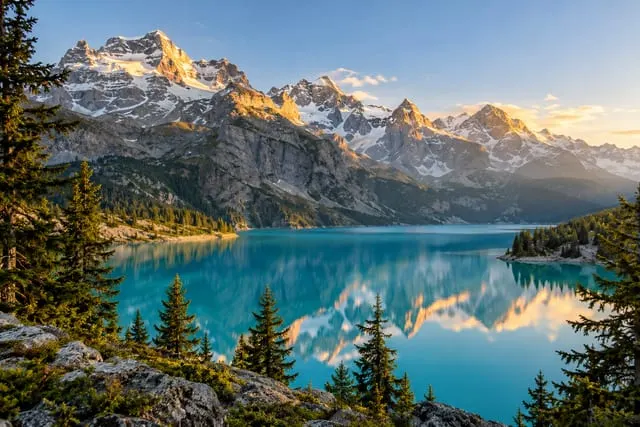 Mountain landscape with a lake