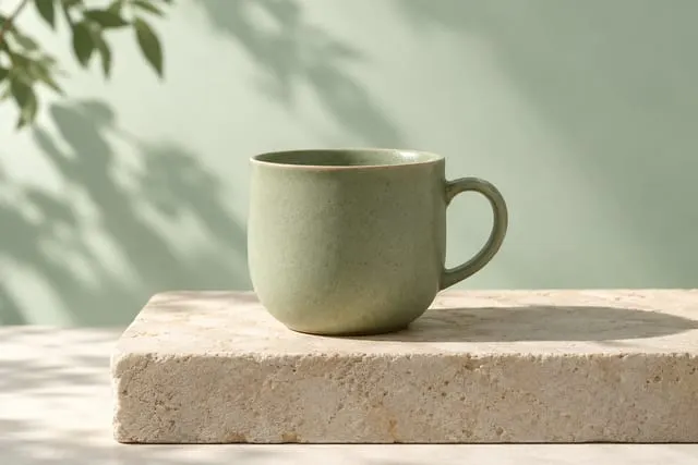 Ceramic cup in natural light